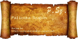 Palicska Szabin névjegykártya